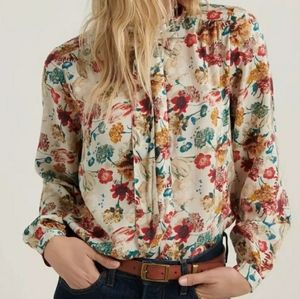 BRAND NEW Lucky Brand Ava Tie Neck Blouse